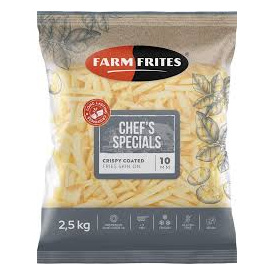 Frites Crispy coated skin-on 10 mm Farm 5 x 2,5 kg